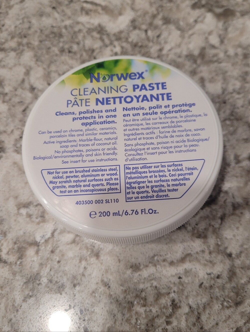 Norwex Cleaning Paste - White Jar with Blue Logo